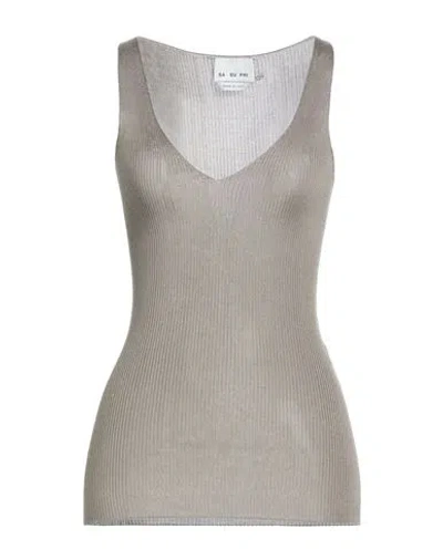 Sa Su Phi Woman Top Grey Size 6 Silk In Gray