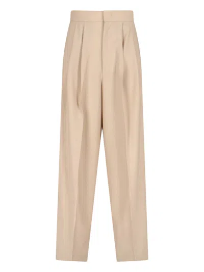 Sa Su Phi Women's Light & Natural 100% Wool Trousers In Beige