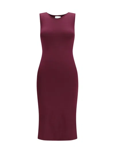 Sa Su Phi Women Purple Solid Round Neck Midi Dress
