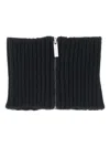 Sa Su Phi Zip-front Ribbed Neck Warmer Scarf In Black