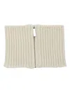 Sa Su Phi Ribbed Zip-fastening Scarf In Brown