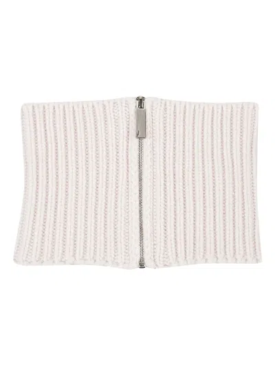 Sa Su Phi Zipped Knitted Scarf In Neutral
