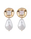 Saachi 10-12mm Pearl Cz Drop Earrings No Color No In Gold