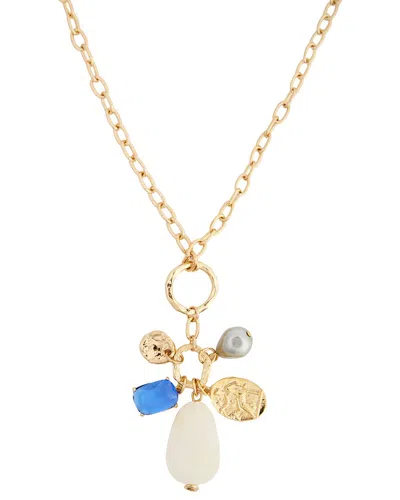 Saachi 14k Long Stone Charm Necklace