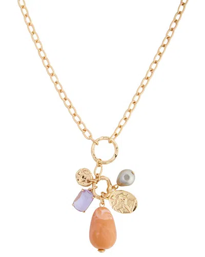 Saachi 14k Long Stone Charm Necklace In Metallic