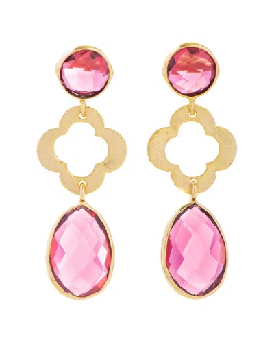 Saachi 14k Plated Earrings In Pink