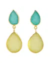 Saachi 18k Plated Agate Druzy Drop Earrings