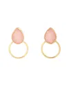 Saachi 18k Plated Druzy Cz Hoop Earrings In Gold