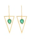 Saachi 18k Plated Green Onyx Drop Earrings