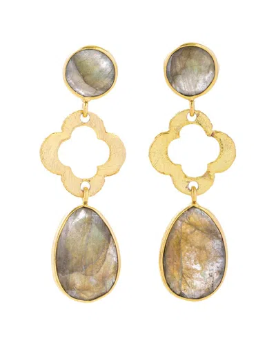 Saachi 18k Plated Labradorite Drop Earrings