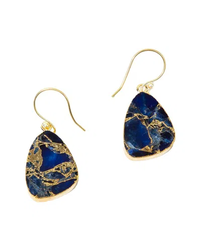 Saachi 18k Plated Mojave Turquoise Earrings In Blue