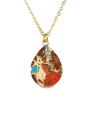 Saachi 18k Plated Mojave Turquoise Pendant Necklace In Gold