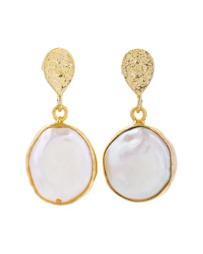 Saachi 18k Plated Pearl Full Moon Dangle Earrings