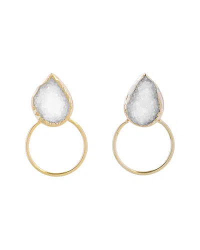 SAACHI SAACHI 18K PLATED RUBY HOOPS