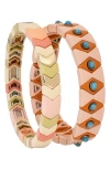 Saachi Evil Eye Stretch Bracelet Set