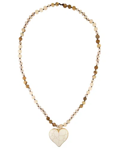 Saachi 35. Heart Stone Beaded Necklace In Brown