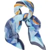 Saachi Abstract Pleat Scarf In Blue Combo