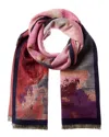 Saachi Abstract Splatter Reversible Scarf In Pink