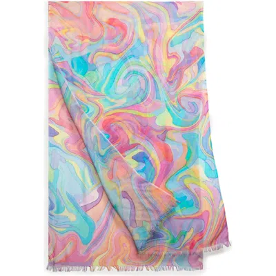 Saachi Abstract Swirl Scarf In Multi