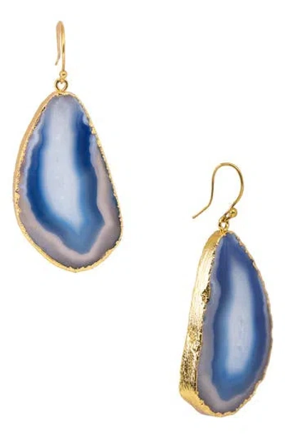 Saachi Agate Drop Earrings In Blue
