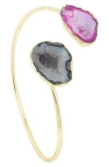 Saachi Agate Duet Cuff Bracelet In Gold