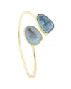 Saachi Agate Duet Cuff Bracelet In Gold