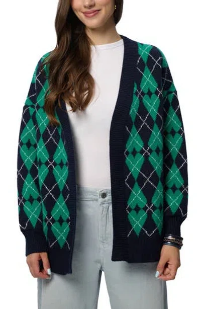 Saachi Argyle Heart Cardigan In Multi