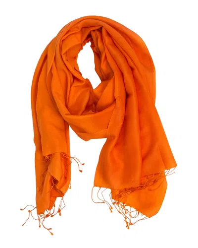 Saachi Arielle Summer Pashmina Cashmere & Silk-blend Scarf In Orange