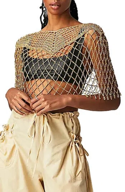 Saachi Beaded Capelet In Gold
