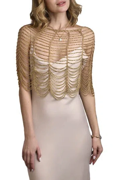 Saachi Beaded Capelet In Gold