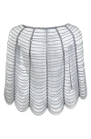 Saachi Beaded Capelet In Silver
