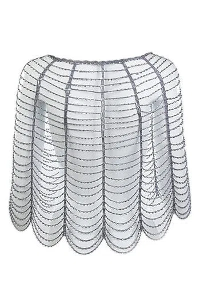Saachi Beaded Capelet In Silver