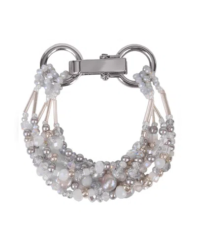 Saachi Beaded Layered Pearl Bracelet In Metallic
