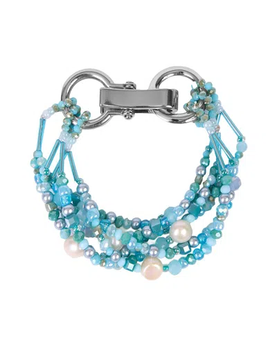 Saachi Beaded Layered Pearl Bracelet In Multi