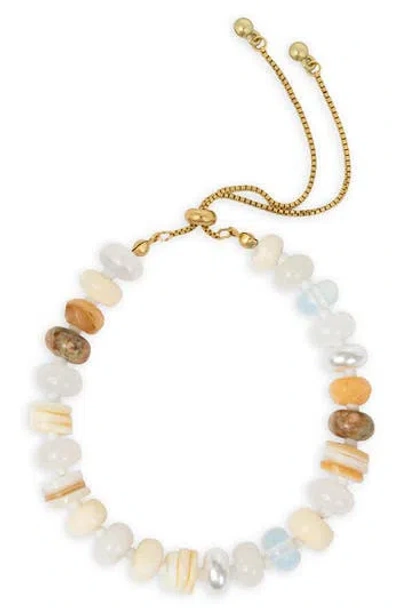 Saachi Multicolor Beaded Bracelet In Gray