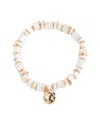 Saachi Beaded Stretch Hammer Bracelet In White