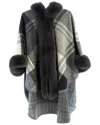 Saachi Blair Plaid Kimono In Grey