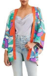 Saachi Blob Pattern Ruana In Multi
