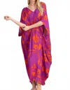 Saachi Bold Floral Kaftan Dress In Pink Combo In Multi