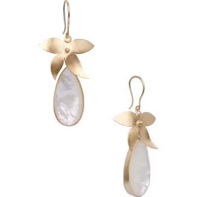 Saachi Botanical Floral Teardrop Earrings In Gold