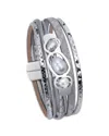 Saachi Multi Strand Faux Pearl Bracelet In Gray