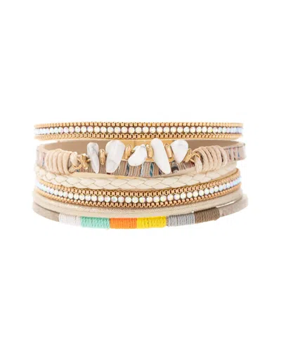 Saachi Angled Stone Adorned Bracelet In Multi