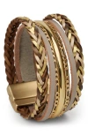 Saachi Braided Multistrand Bracelet In Brown