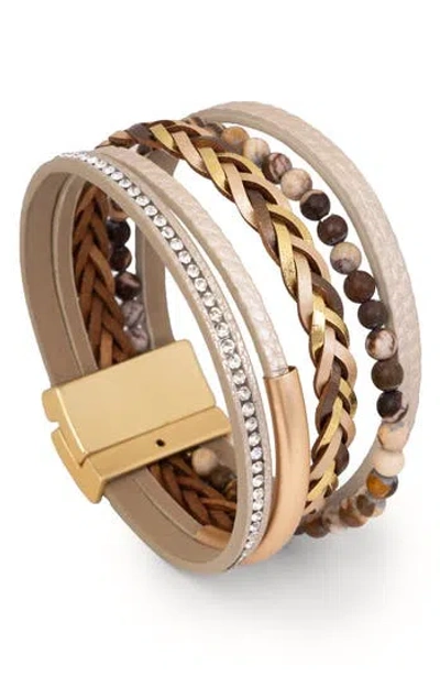Saachi Braided Multistrand Bracelet In Gold