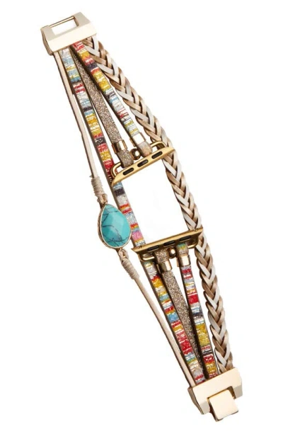 Saachi Braided Wrap Apple Watch® Watchband In Taupe