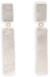 Saachi Brushed Geometric Drop Earrings In Metallic