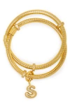 Saachi Bubble Charm Initial Bracelet In Gold