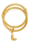 Saachi Bubble Charm Initial Bracelet In Gold