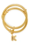 Saachi Bubble Charm Initial Bracelet In Gold