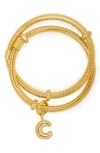 Saachi Bubble Charm Initial Bracelet In Gold